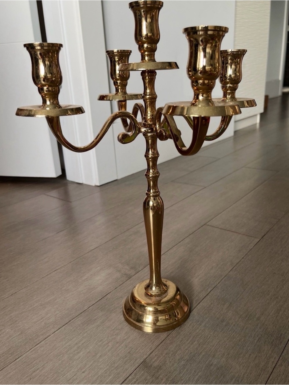Godinger Polished Gold 5-Arm Candelabra